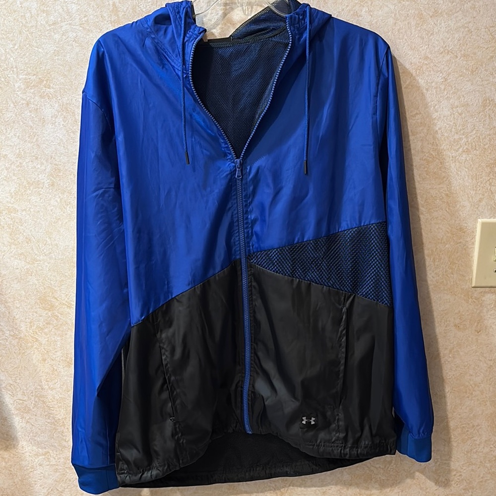 Under Armour Men's Royal Blue and Black Rain Jacket
